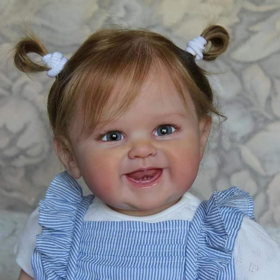 BZDOLL 55CM 3D-Paint Skin Visible Veins Soft Silicone Reborn Baby Doll Toy For Girl Smiling Princess Toddler Bebe Dress Up Alive Gift 55cm 3D-paint Skin Doll