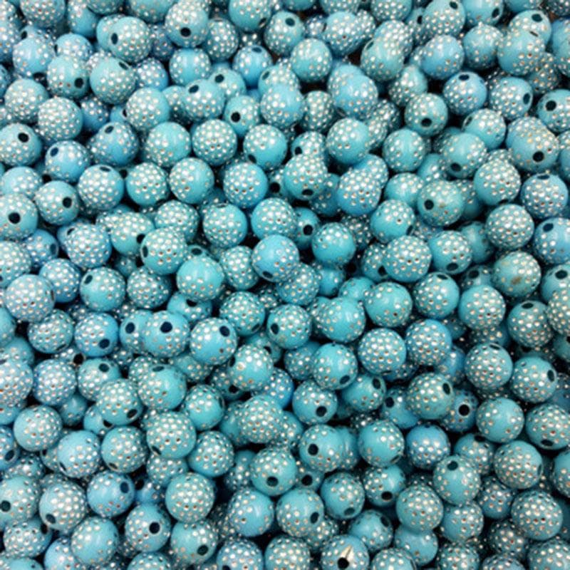 40Pcs 8mm Fashion Shiny Rhinestone Loose Beads DIY Jewelry Findings light blue