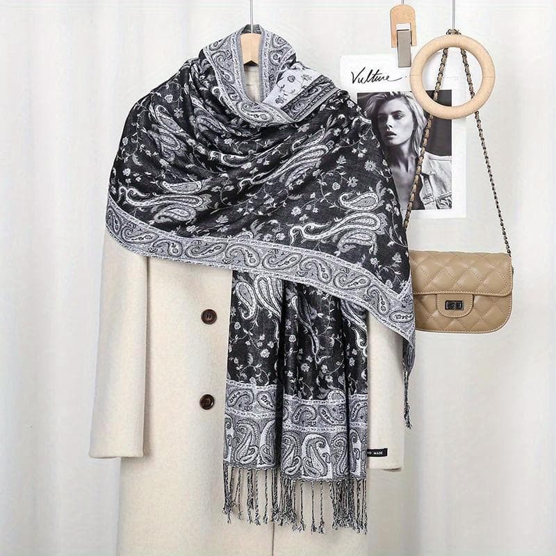 Pashmina Scarf Shawl Wrap Paisley Jacquard Stoles Vintage Cashew Scarves Printed Sunscreen Hijab