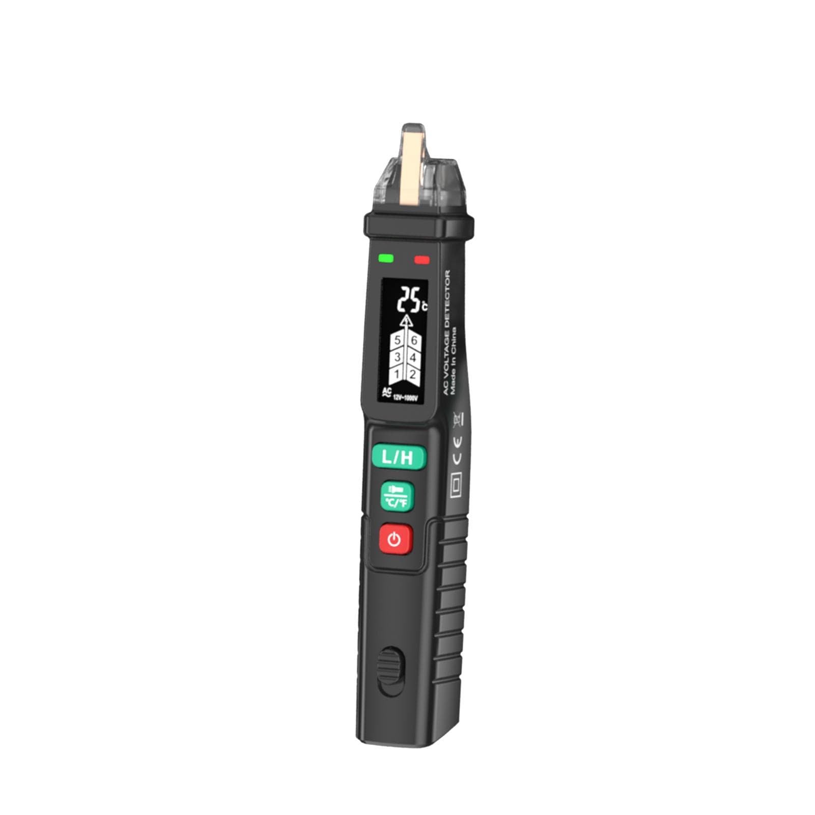 Mastfuyi FY18D Non-contact AC Voltage Tester with Dual Range 12V-1000V/ 48V-1000V Multifunction NCV black
