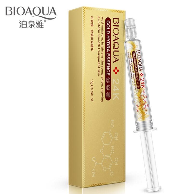 BIOAQUA 24k Gold Foil Water Light Needle Essence Collagen Smear Hyaluronic Acid Moisturizing Face Serum Skin Care 10ml