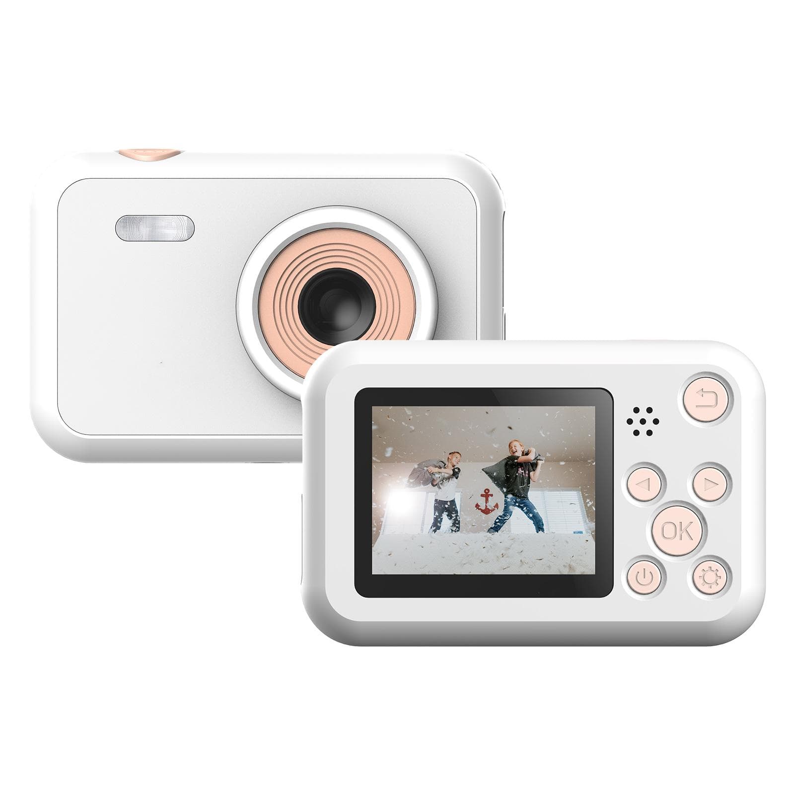 SJCAM FunCam 1080P High Resolution Kids Digital Camera Portable Mini Video Camera with 12 Mega white