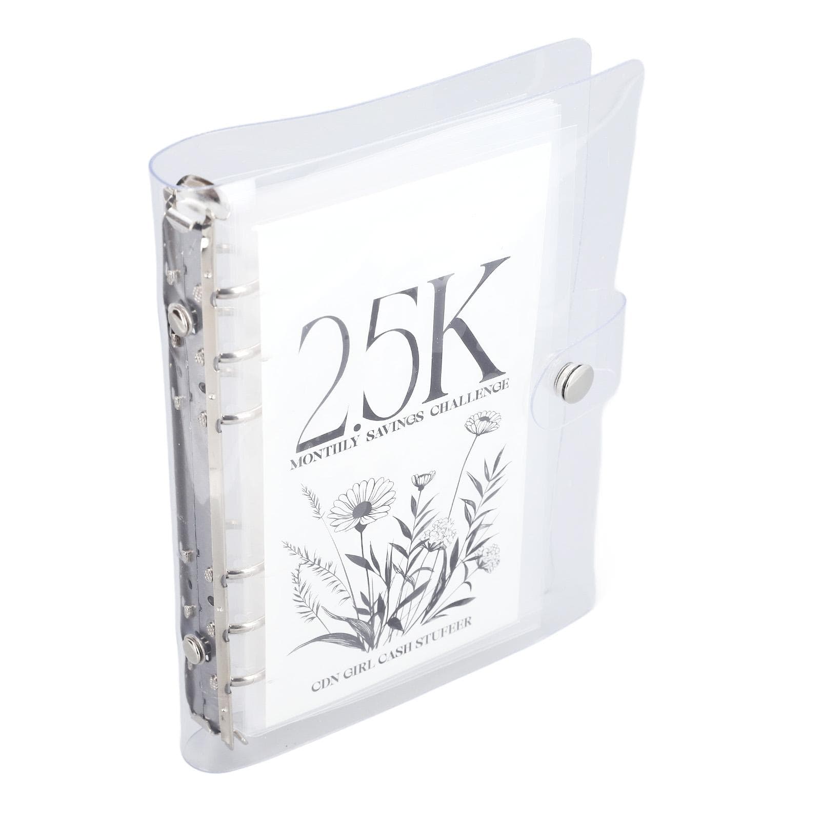 Budget Binder 6 Hole Transparent Soft Waterproof Portable PVC Savings Challenge Book for Card Money