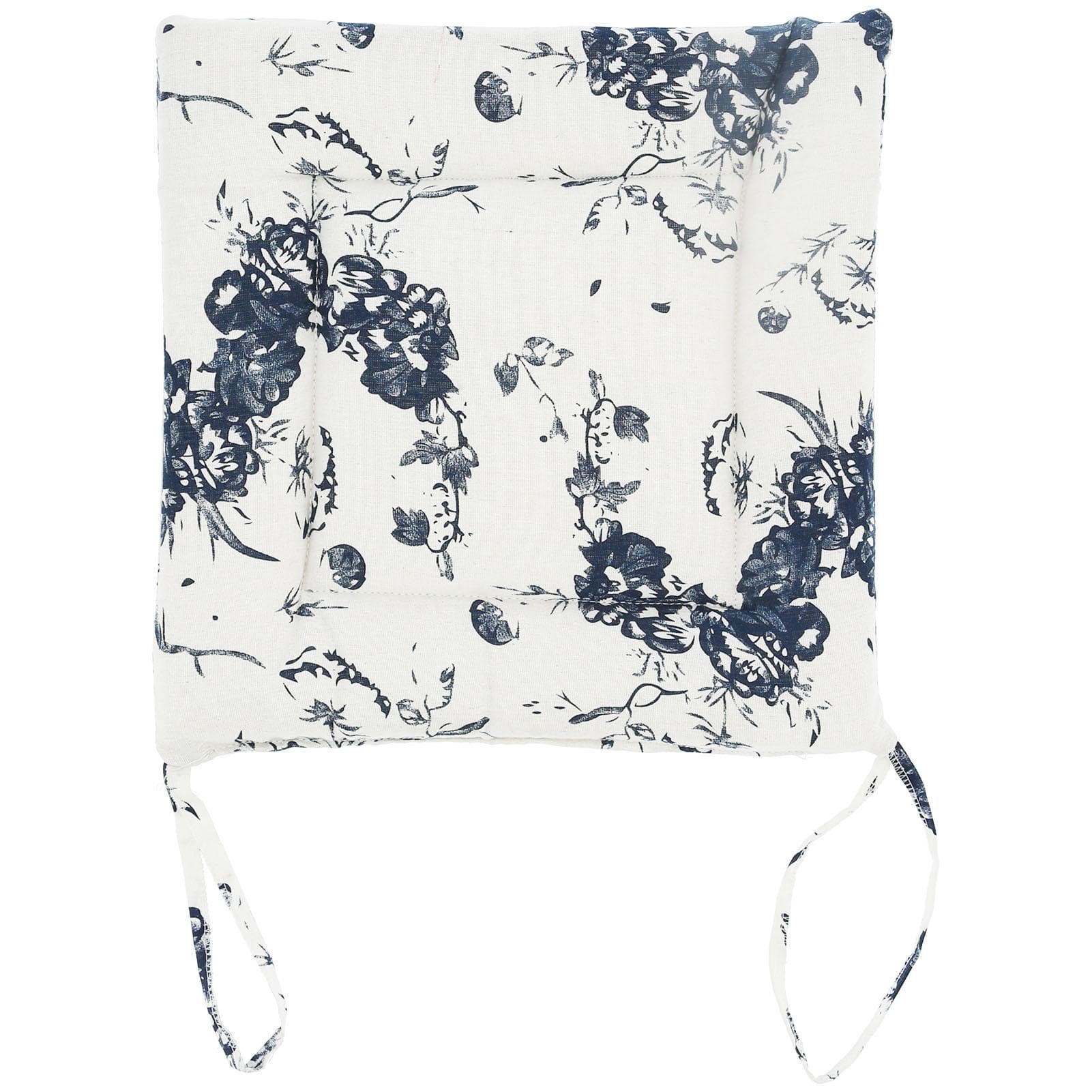 Chair Cushion Simple Pure Cotton Linen Thick NonSlip Soft Seat Cushion for Floor(White Ink )