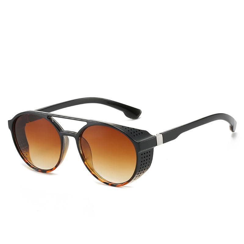 New Fashion Men Fishing Driving Sunglasses Luxury Designer Round Punk UV400 Shades Eyewear Classic Sun Glasses AS PICTURE