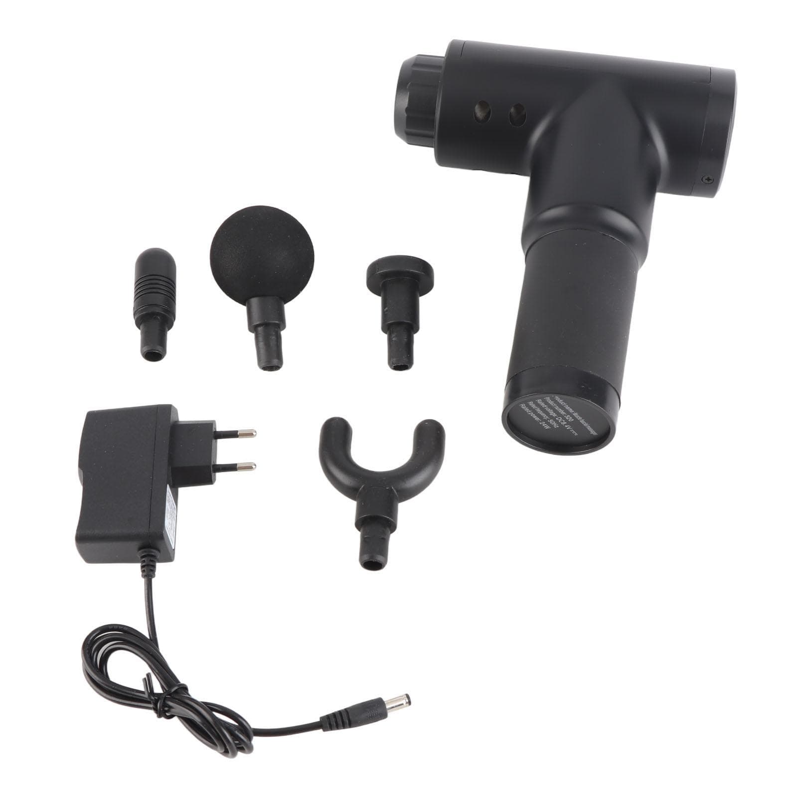 Muscle Massage Gun 4 Heads 6 Strength Gears Deep Tissue Fascia Massager Black