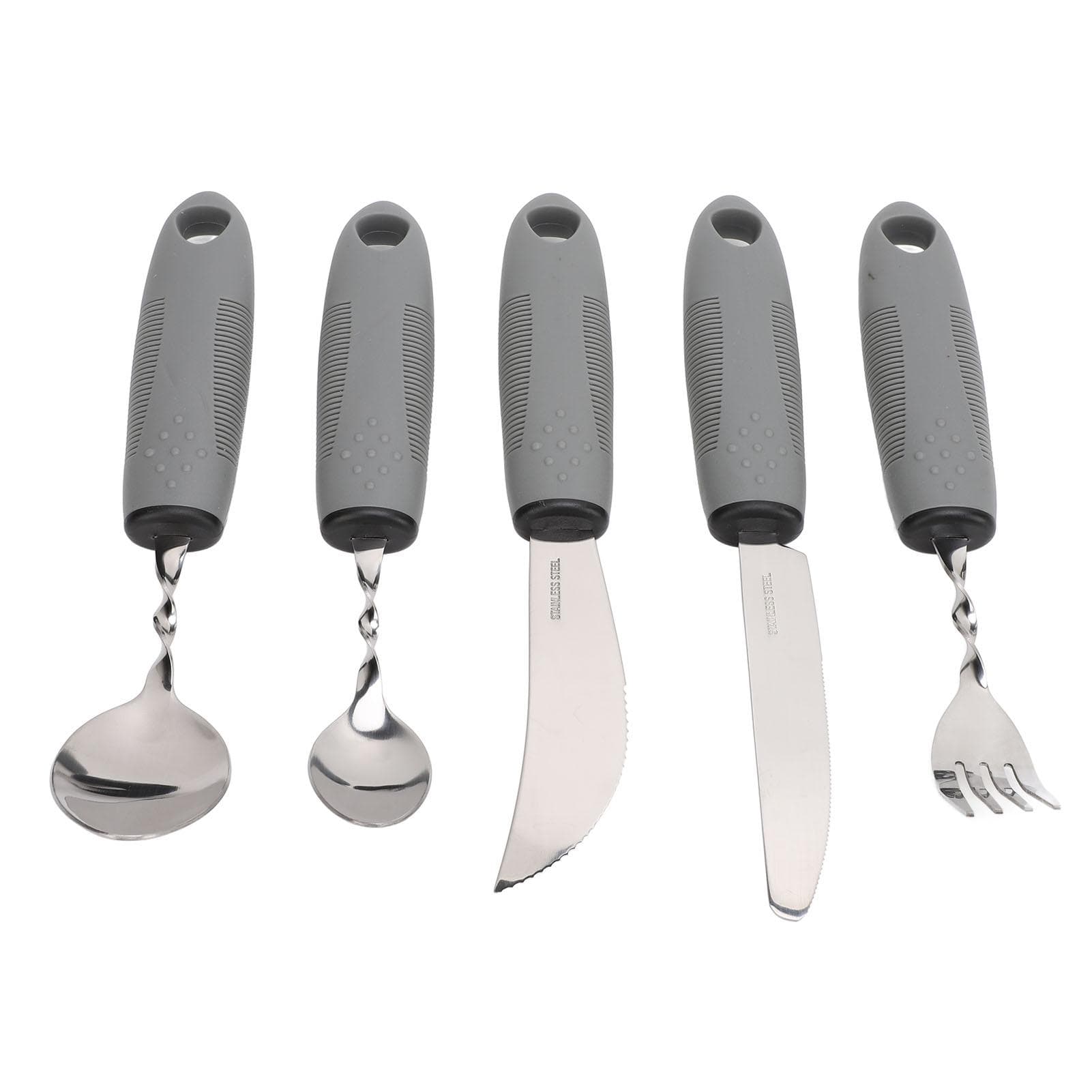 5pcs Bendable Adaptive Utensils Weighted Easy Grip Stainless Steel Special Supplies Adaptive L(for 6.5-9kg)