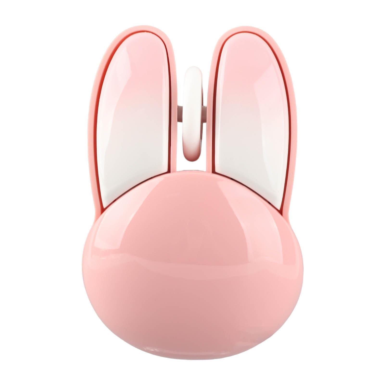 Cute Rabbit Wireless Mouse 2.4G Adjustable DPI Sensitivity 33ft Effective Range Battery Powered pink