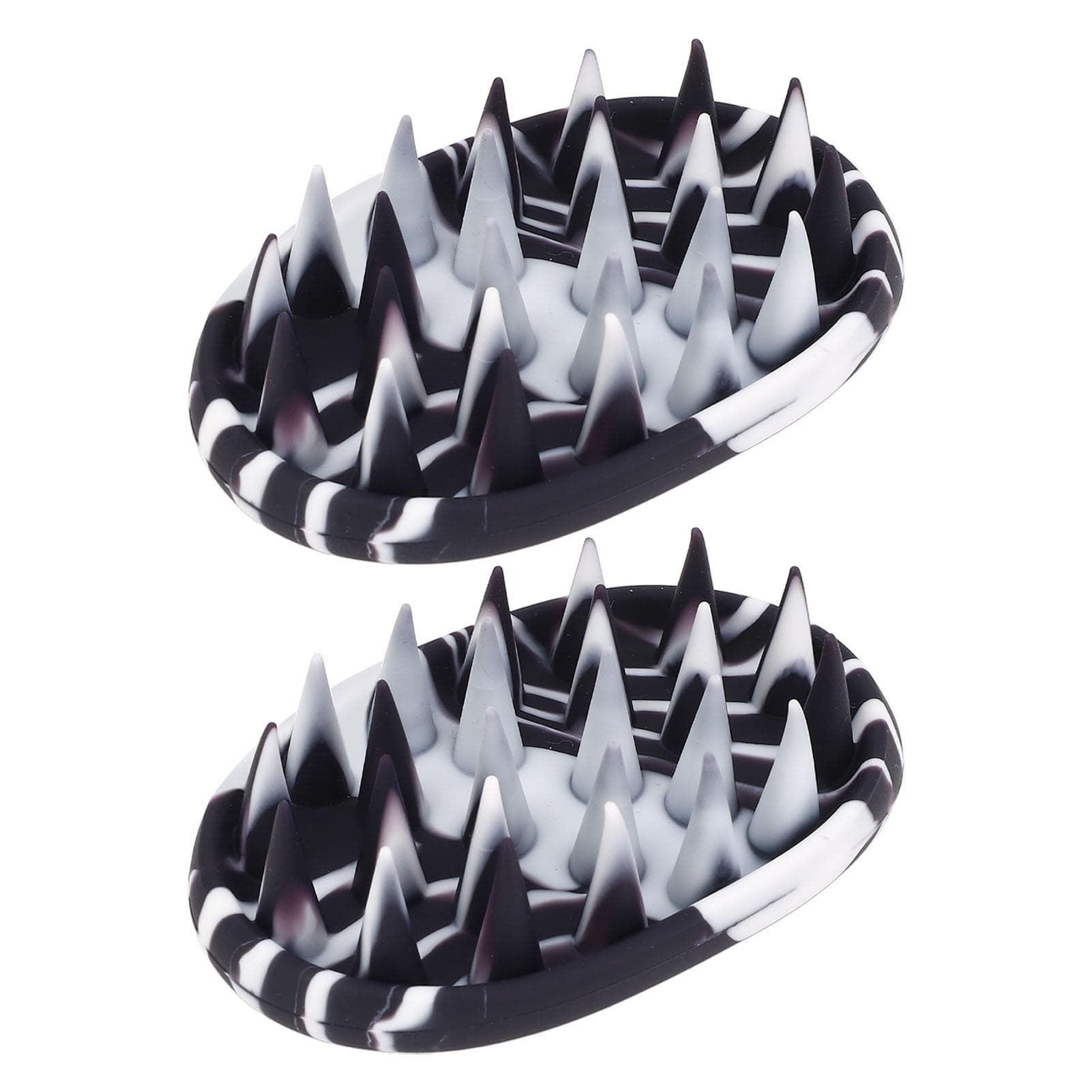 2pcs Silicone Shampoo Brush Head Scalp Hair Washing Comb Ergonomic Scalp Clean Scrubber