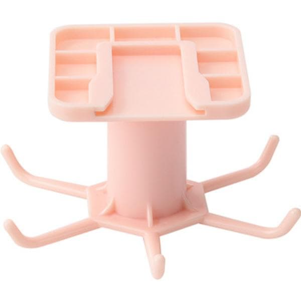 Rotating Kitchen Utensils Holder Under Shelf Hooks Cooking Utensil Holder Hanging Rotate Utensil Rack Organizer Storage Rack pink