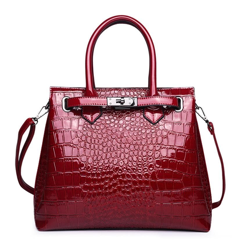Fashion Crocodile Pattern Women Handbags Luxury Women Bags Designer Big Tote Bag Brand Leather Shoulder Crossbody Bags for Women L30xW12xH25cm red