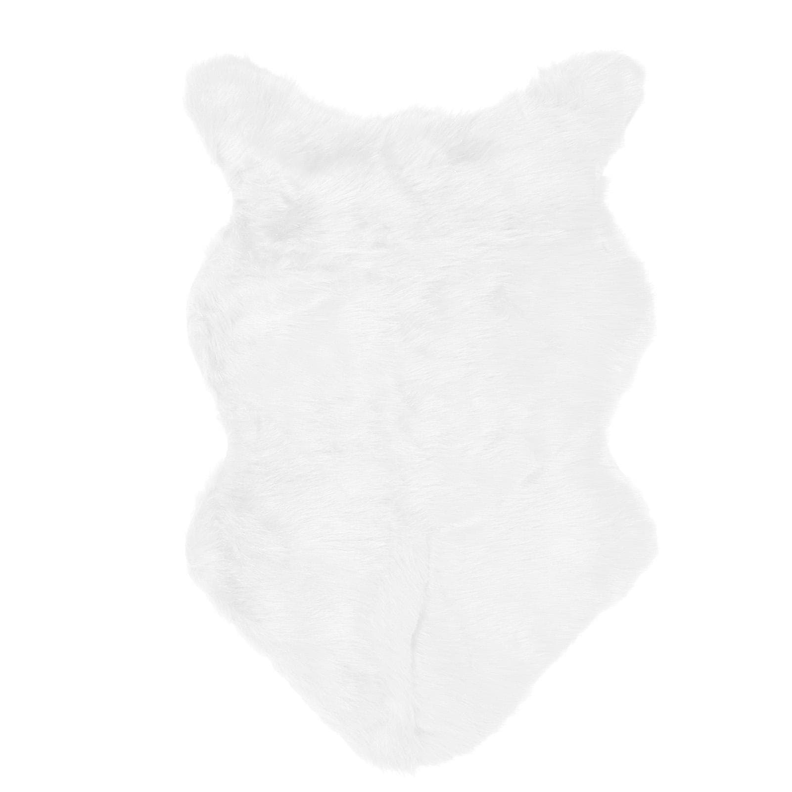 Faux Sheepskin Fur Rug Soft Carpet Area Rug for Bedroom Sofa Floor Living Room DecorWhite white