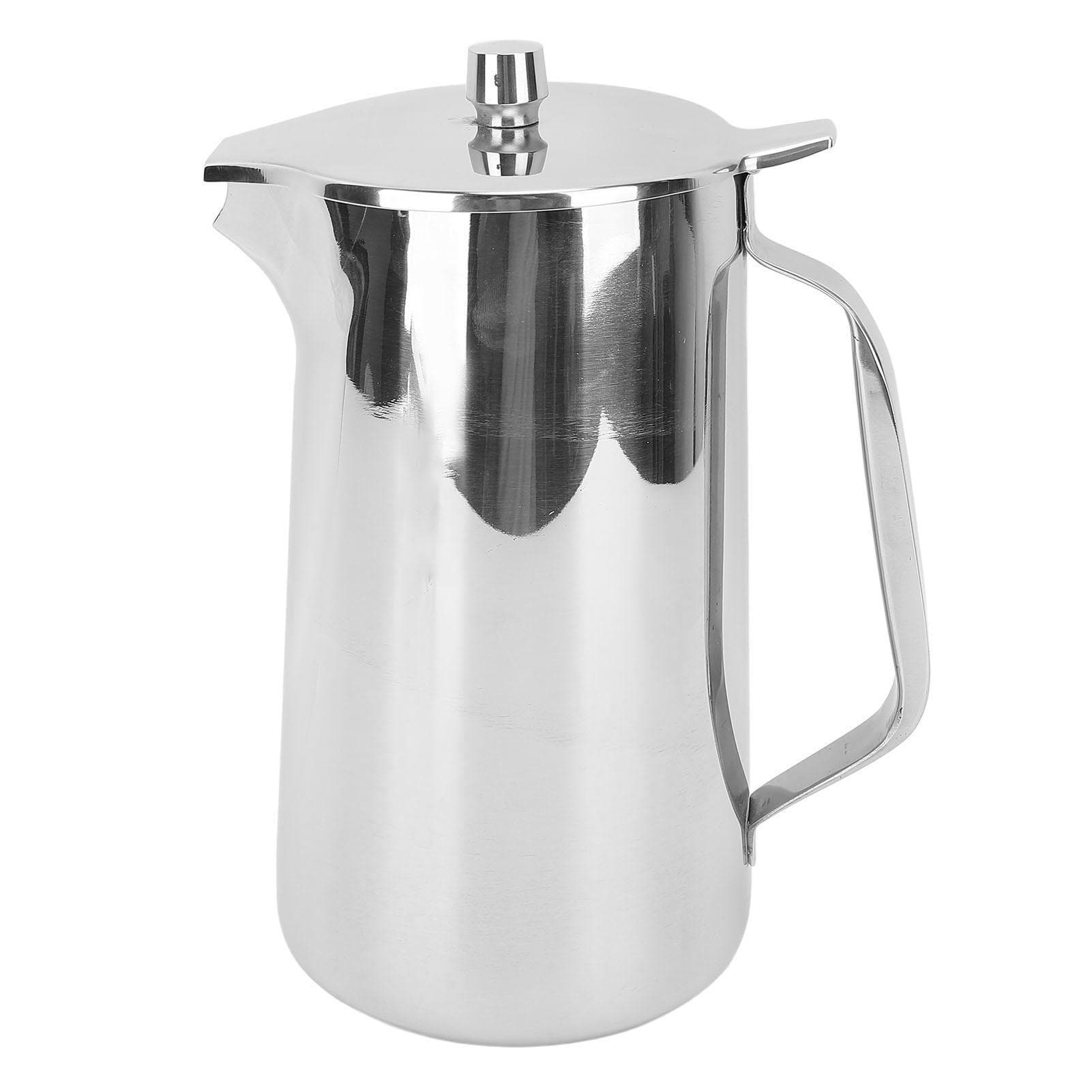 Stainless Steel Teapot 2L Water Pitcher with Ergonomic Handle Juice Cold Beverage Jug L