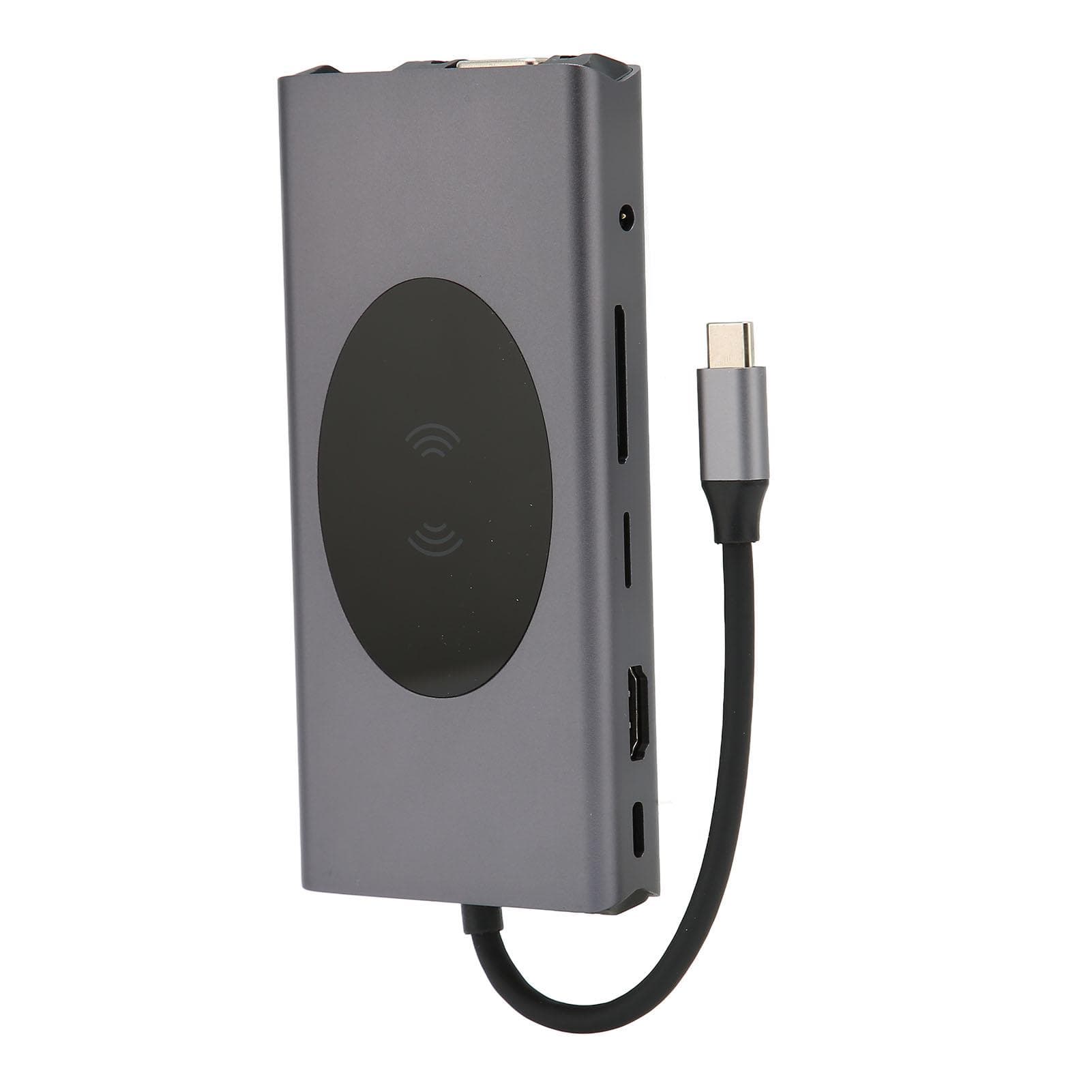 13 in 1 USB C Docking Station Multifunctional High Speed Multiport 4K HD USB C Hub Adapter Grey gray