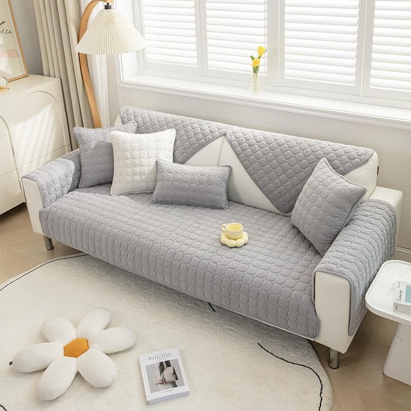 Universal Sofa Towel Cover Thicken Plush Sofa Cover European Slip Resistant Couch Cover Sofa Towel for Living Room Decor A 70x70cm 1pc