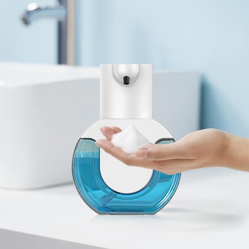 Liquid Soap Dispensers Touchless Automatic Foam Bathroom Smart Washing Hand Machine With USB Charging white