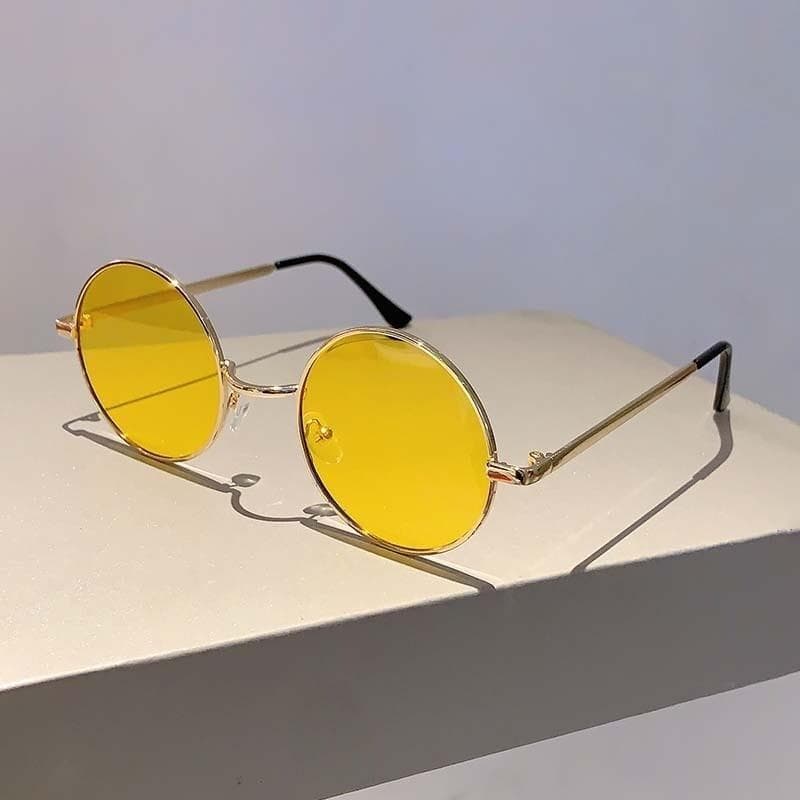 Vintage Round Sunglasses Women Metal Frame Korean Style Shades UV Protection Fashion Accessories
