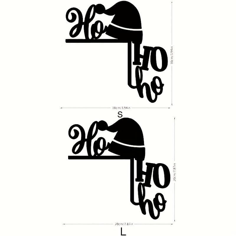 1set/2pcs Christmas 3D three-dimensional HOHOHO Christmas hat acrylic mirror sticker, switch door decoration wall sticker, family party decoration 2pcs