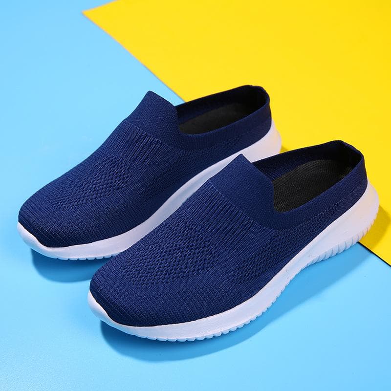 Women's Shoes Spring Cross-border Casual Sports Socks Shoes Half-support Lightweight Breathable Cloth Shoes Soft Bottom 42