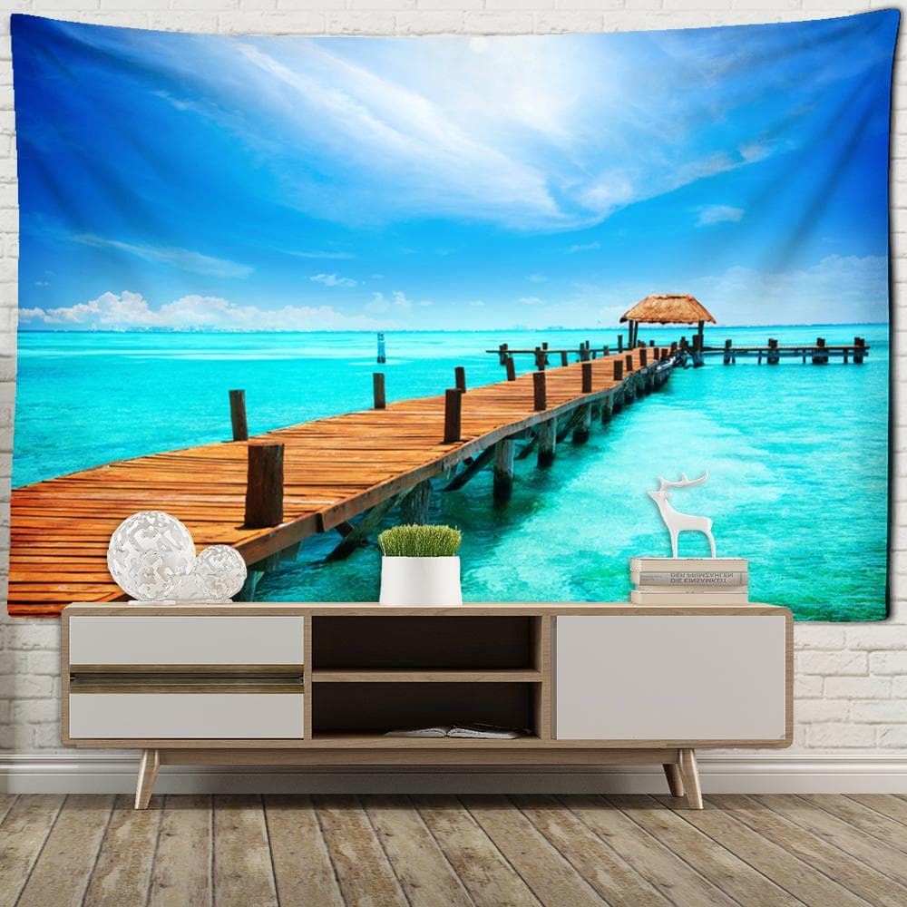 Sailing Seascape Tapestry Wall Mount Bohemian Tapiz Psychedelic Art Aesthetics Room Study Home Decor 95x70cm