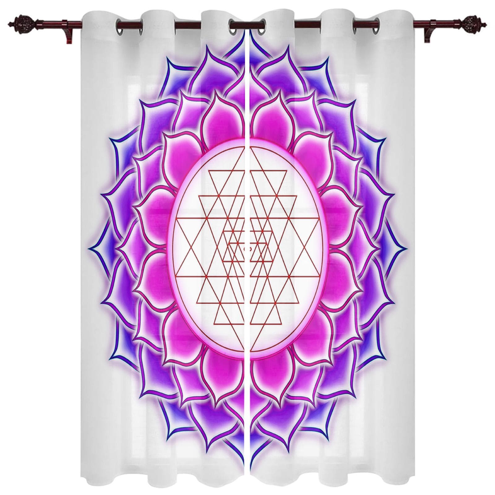 Zen Stones White Lotus Window Curtains Home Decor Bedroom Curtains Kitchen Door Drapes Curtains for Living Room 135W x 60H(cm)