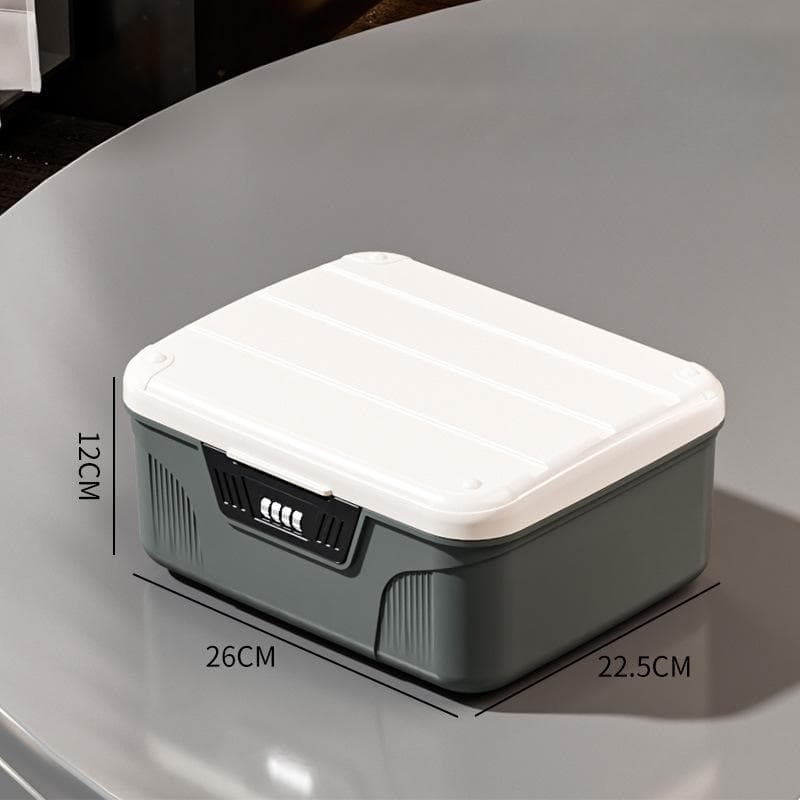 Four Digit Password Lock Safe Box Passport Medicine Portable Organizer Case Household Cash Jewelry Privacy Security Storage Box S grey