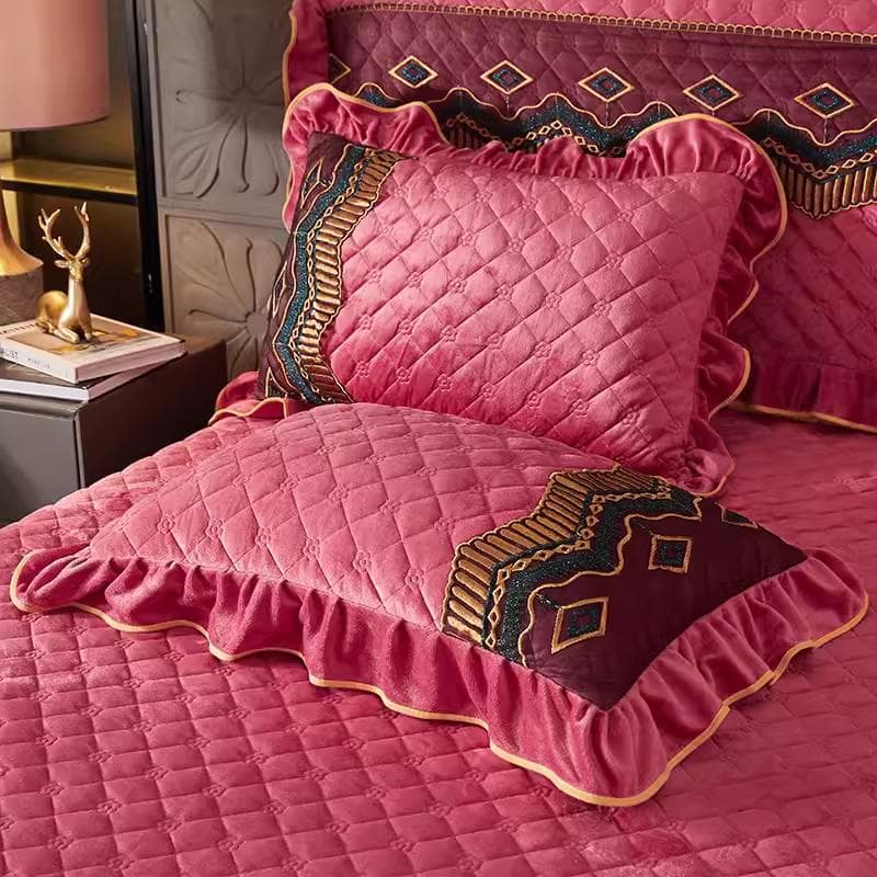 Thick Milk Velvet and Cotton Pillowcase Set Paired with Thick Velvet and Quick Heating Cotton Pillowcase for Warmth 48X74cm pair