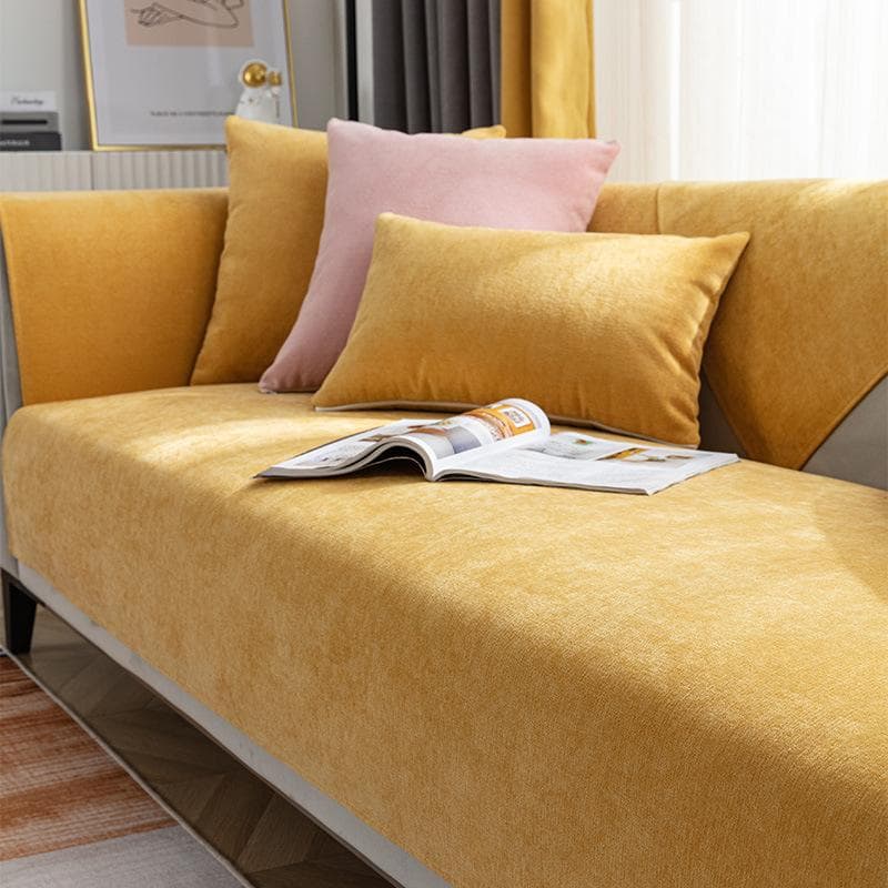 Luxury Solid Sofa Towel Cat Scratch Seat Cushion Covers for Living Room Chaise Longue Corner L Shape Furniture Sofa Slipcovers 70x70cm 1pcs