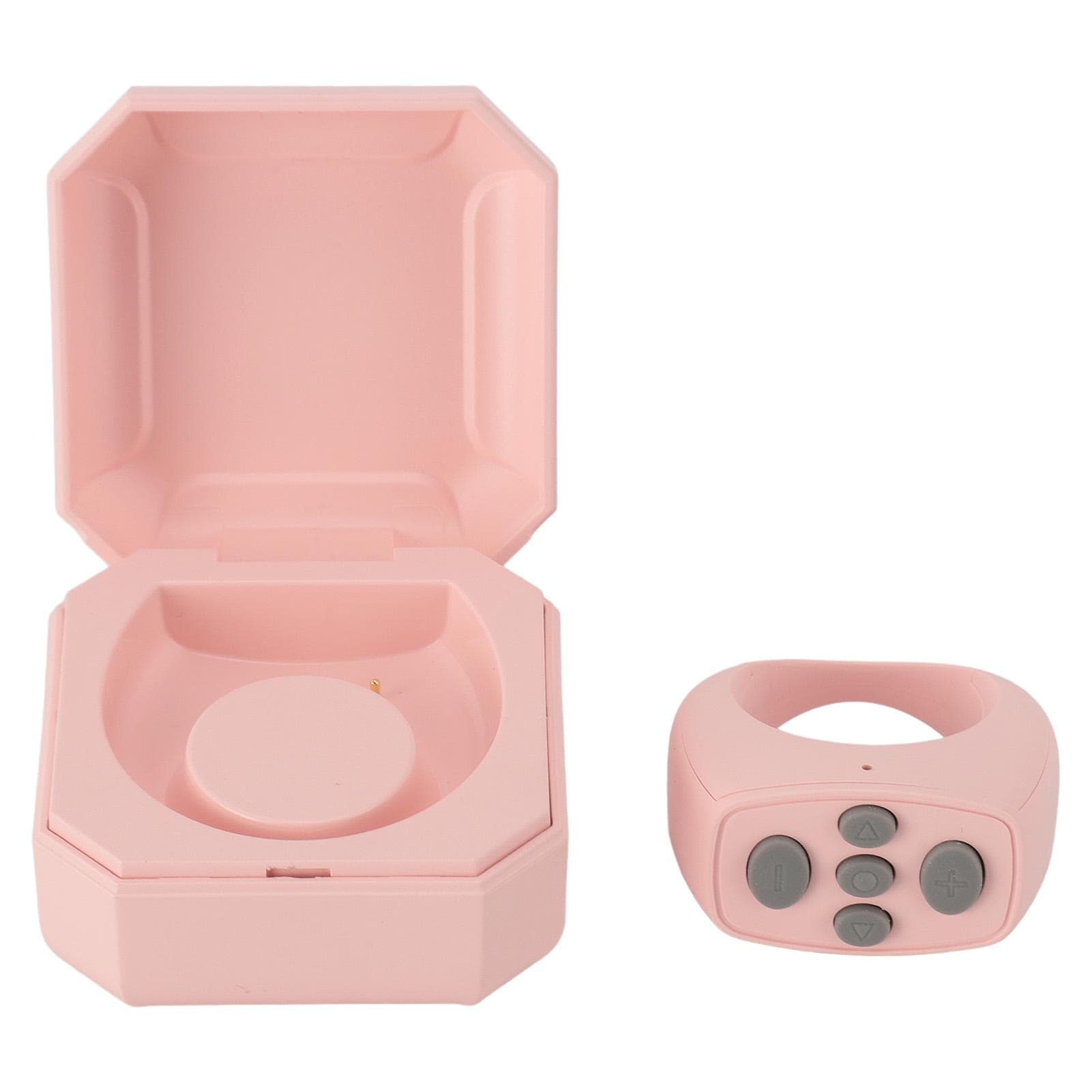Bluetooth Remote Control Ring 10M with 200mAh Charging Compartment Remote Control Page Turner for pink