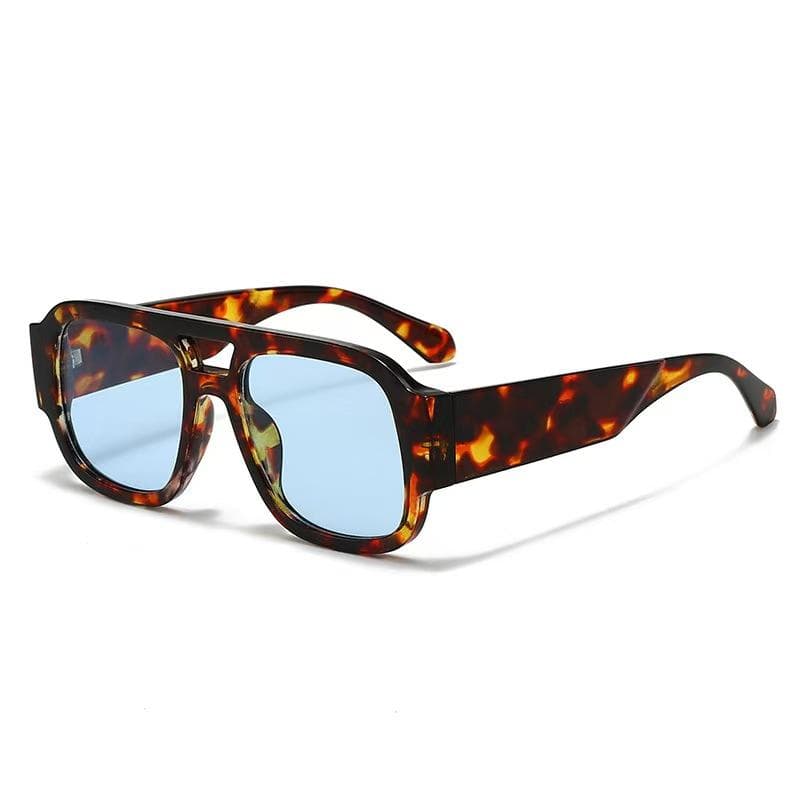 Fashion Double Bridges Square Sunglasses Women Candy Color Retro Wide Legs UV400 Gafas De Sol Unisex Shades 1PC