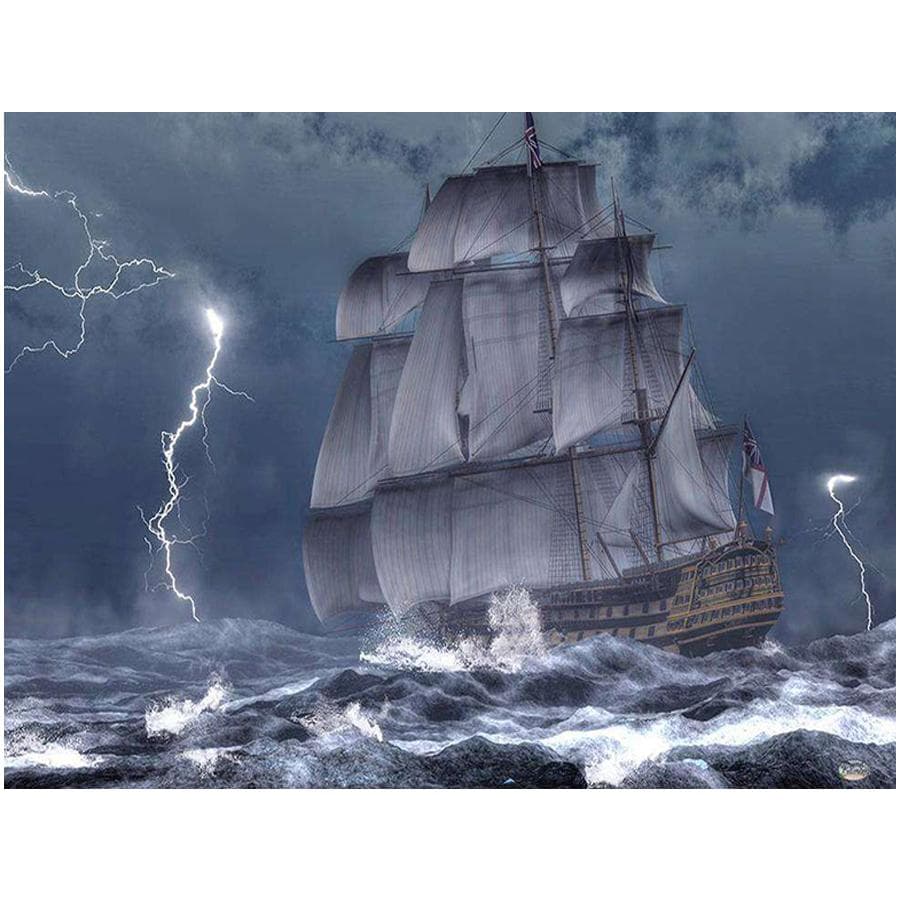 Full DIY Diamond Painting Boat Scenery Painting Diamond Embroidery 20X30CM