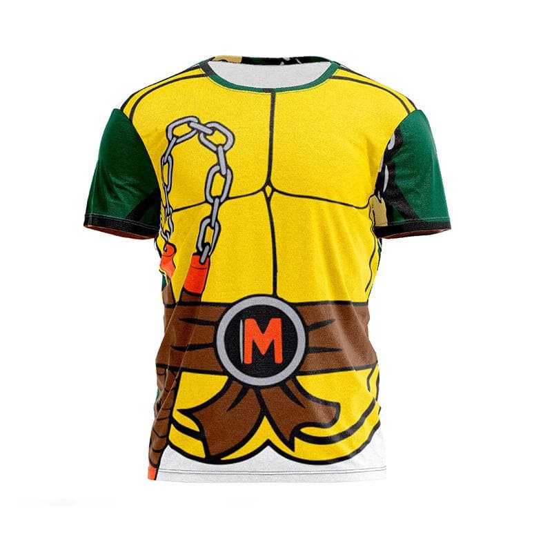 Turtle Cosplay 3D Printed Personality Street Hip Hop Fun Men's And Women's Round Neck Short Sleeve Children's Casual T-shirt Top XS grey