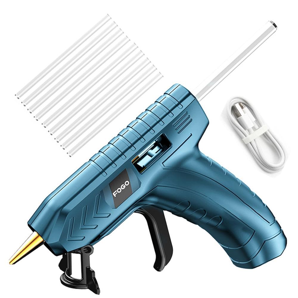 Professional Cordless Hot Melt Glue Machine Home Use Hot Melt Glue Machine USB Rechargeable Craft blue
