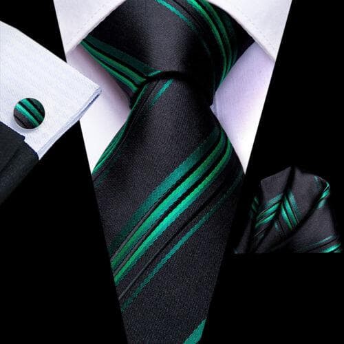 Hi-Tie Mens Silk Necktie Set Striped Paisley Solid Tie Pocket Square Cufflinks N-3365