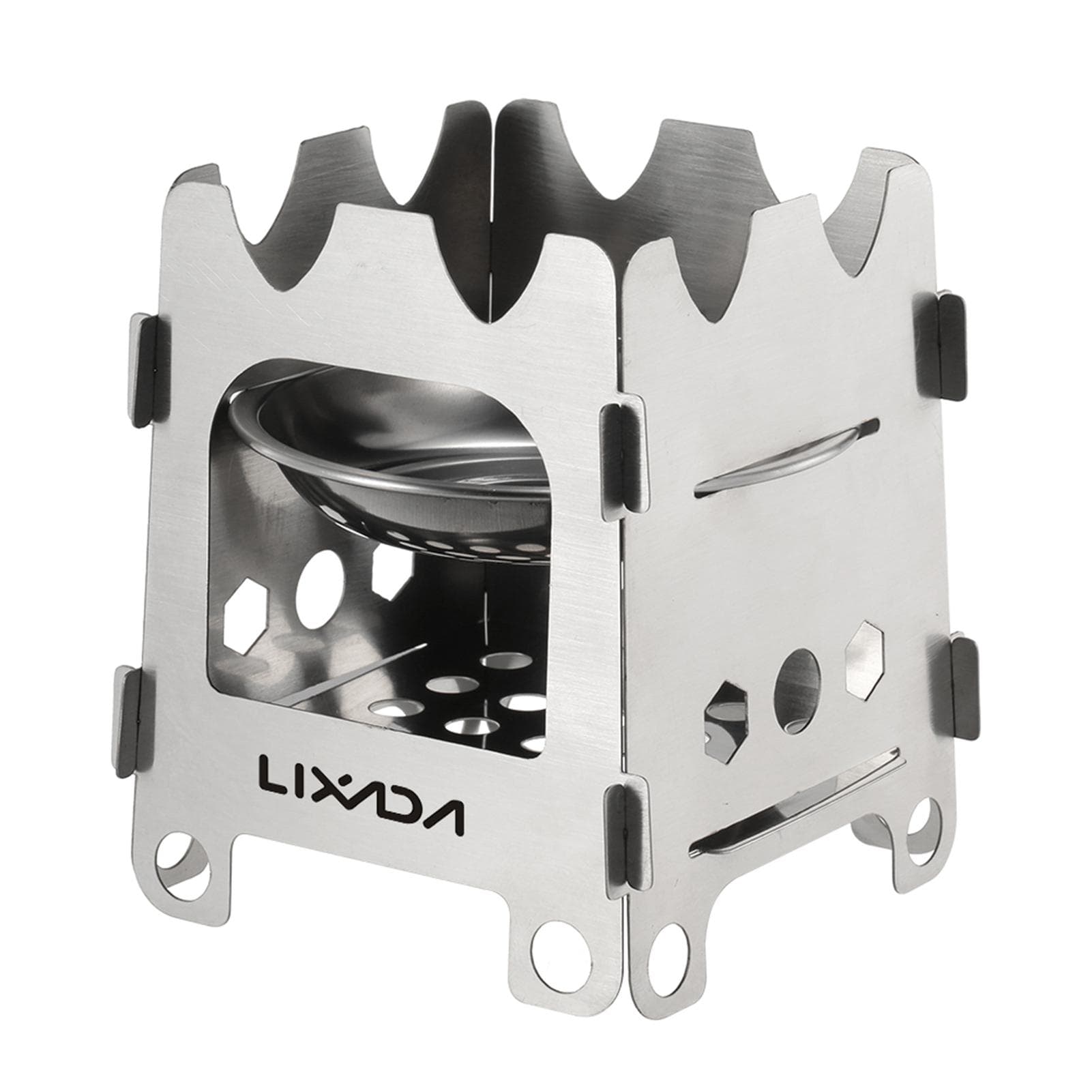 Lixada Titanium Outdoor Camping Stove Portable Ultralight Folding Wood Stove Pocket Stove Camping L