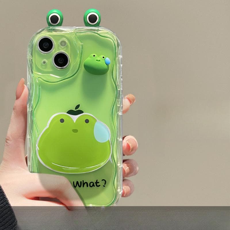 Applicable To Apple 14 Promax Mobile Phone Case IPhone 15 Cute Funny Three-dimensional Frog Doll 13 Silicone Soft Shell iPhone6P/6SP Universal