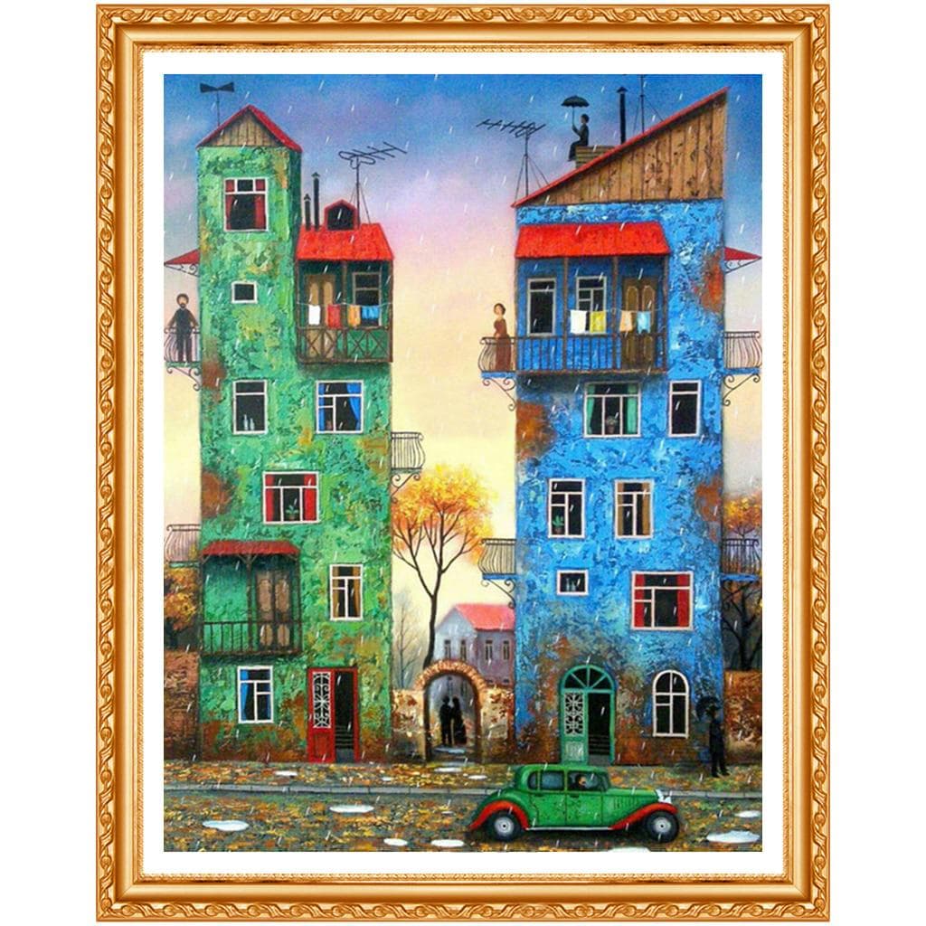 Scenic Diamond Painting Cross Stitch Children's Room Decor House Embroidery Patterns Rhinestone 20X30CM