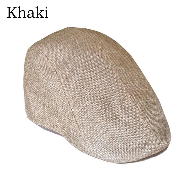 Mens Classic Beret Cabbie Hat Flat Cap Golf Driving Hat Caps Peaky Boys Country Newsboy khaki