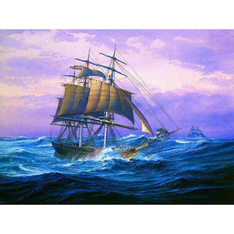 Full Round Drill 5D DIY Diamond Embroidery Ocean Sailing Diamond Painting Cross Stitch Rhinestone 20X30CM