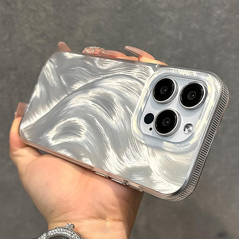 Luxury Silver Shell Pattern Case For iPhone 15 Pro Max 11 12 13 14 Pro Max Shockproof Bumber Soft IMD Back Cover Coque For iPhone 15Pro Max