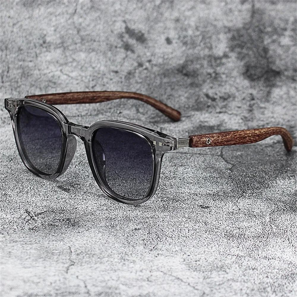 New Men Vintage Wooden Frame Sunglasses UV Protection Classic Driving Eyewear Outdoor Shades Goggles 1PC