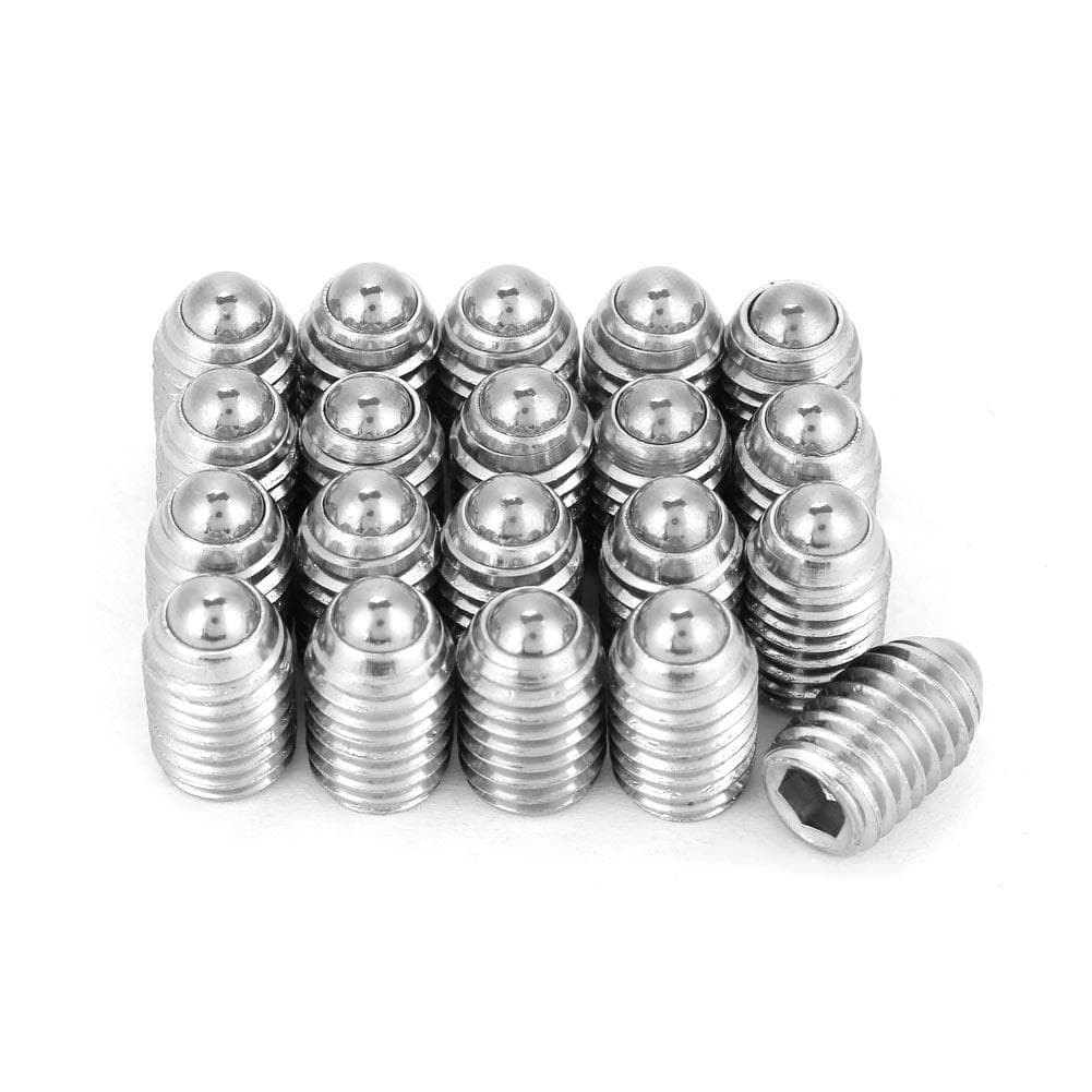 20Pcs M8 Stainless Steel Thread Hex Socket Spring Ball Plunger Screw 8*10