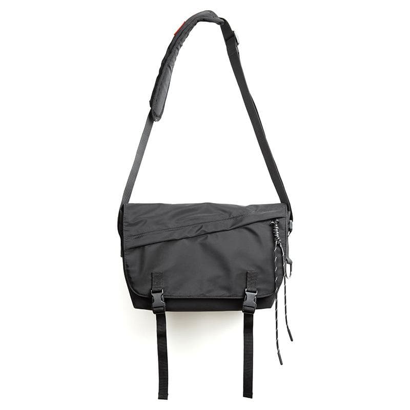Trendy Crossbody Bag, Single-shoulder Men's Bag, Cycling Postman Bag, Workwear, Hip-hop Fashion Crossbody Bag for Men 8 inches black