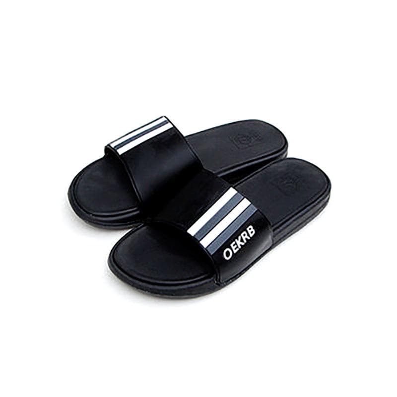 Slippers Men's Summer Fashion Outside Wear Non-slip Couple Outdoor Beach Sandals Slippers 40-41 black