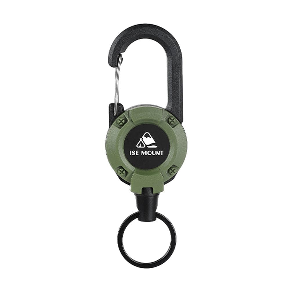 Outdoor Multifunctional Retractable Keychain Practical Steel-Wire Easy-Pulling Buckle Camping army green