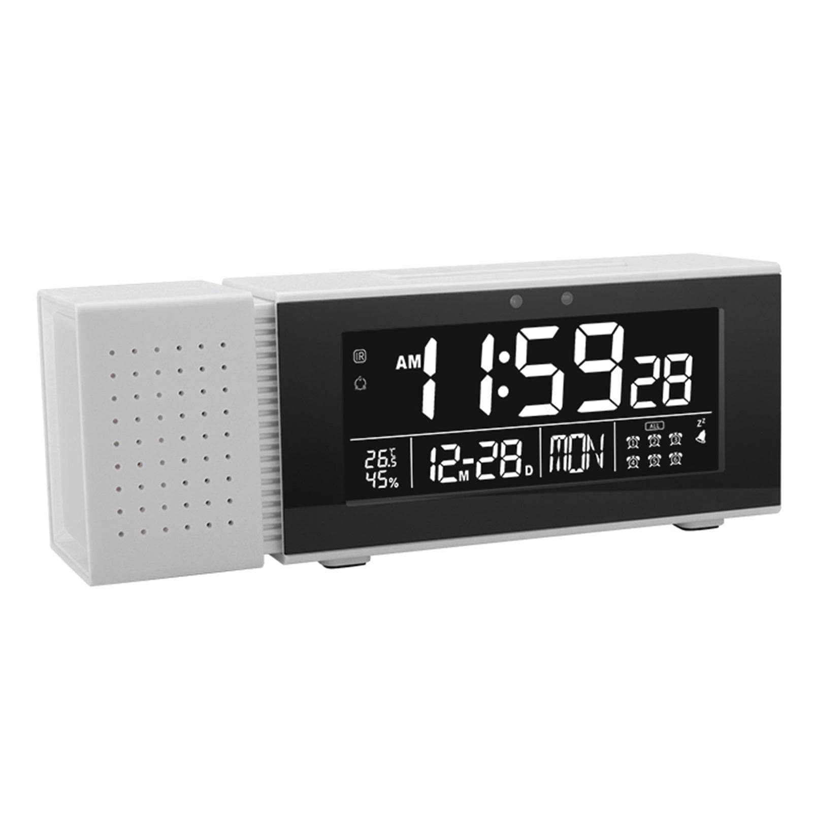 TSP30 Night Light Digital Clock Alarm with FM Radio Temperature and Humidity Monitor(Pink ) white