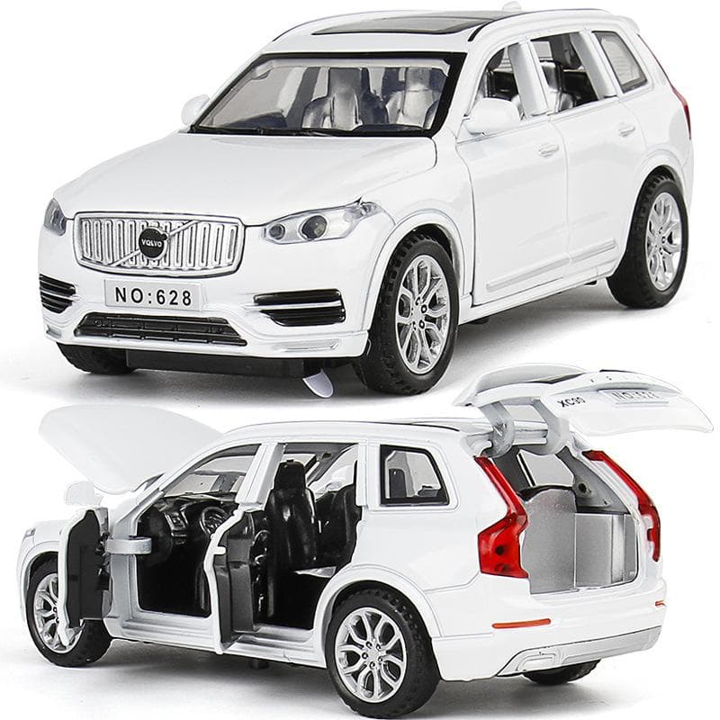 New 1:32 Volvo XC90 SUV Alloy Car Model Die-cast Metal Model Sound and Light Children's Toy Car Center Console Ornaments Children Boys Gift white