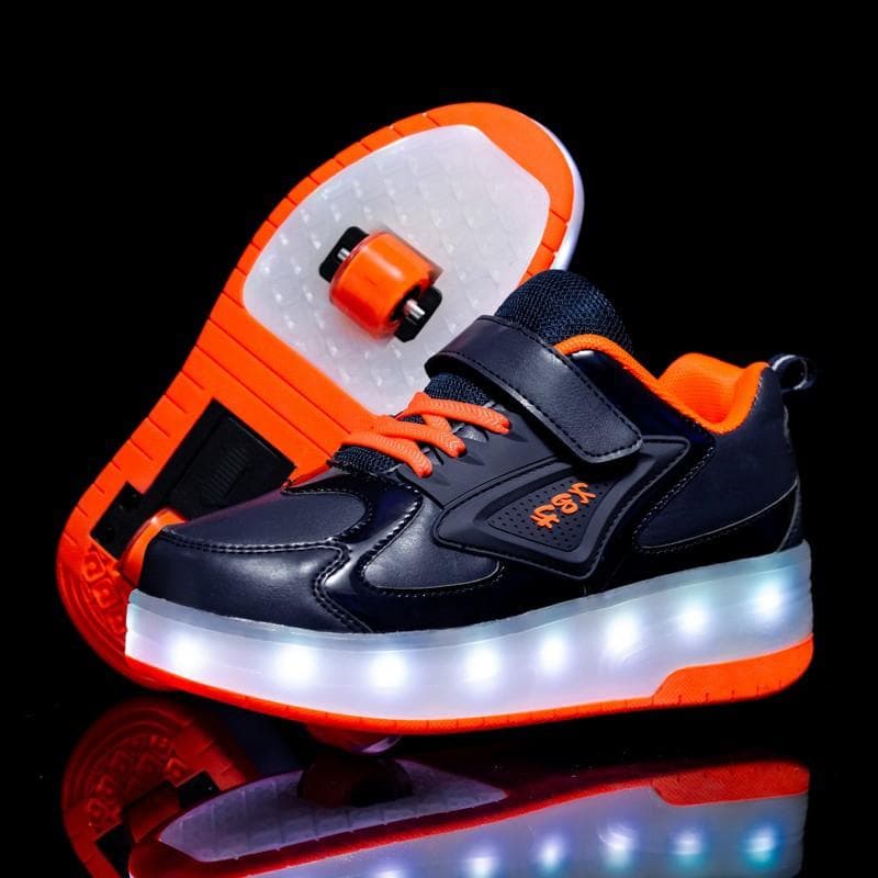 Double-wheeled Children's Runaway Shoes, Luminous Wheel Shoes, Co-ed Roller Skates 28