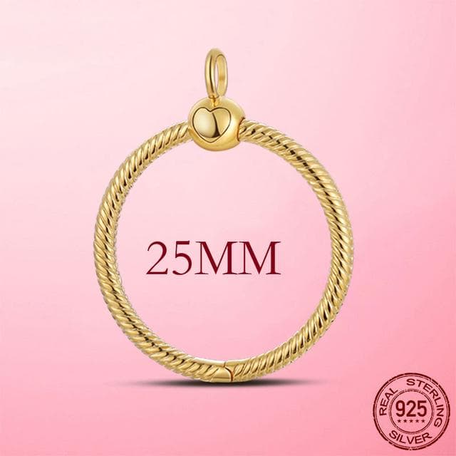 Original 925 Sterling Silver O Pendant Clasp Fits ME Series Bead Charm Rose Gold DIY for Women Jewelry Gifts