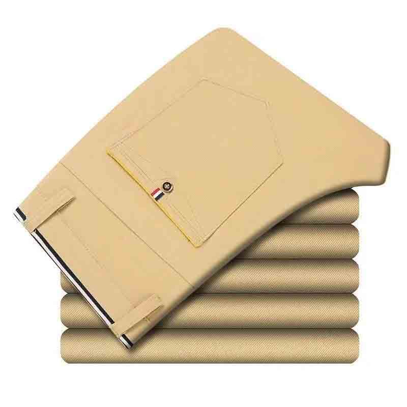 6 Colors Fashion Mens Slim Fit Casual Pants Korea Style Business Work Trousers All-match Mens Midwaist Straight Casual Pants 33
